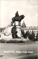 Kolozsvár, Cluj; Mátáys király szobor / statue 1940 Kolozsvár visszatért So. Stpl, photo
