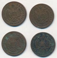 Ausztria 1858A 5/10kr Cu + 1860A 5/10kr Cu + 1881. 5/10kr Cu + 1885. 5/10kr Cu T:2,2-,3
Austria 185...