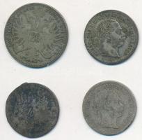 Ausztria 1868. 10kr Ag + 1869. 10kr Ag + 20kr Ag + 1872. 10kr Ag "Ferenc József" T:2-,3 patina,ü. Austria 1868. 10 Kreuzer Ag + 1869. 10 Kreuzer Ag + 20 Kreuzer Ag + 1872. 10 Kreuzer Ag "Franz Joseph" C:VF,F patina, ding