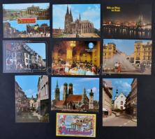 Kb. 1700 db MODERN főként magyar és külföldi városképes, üdvözlő motívumos képeslap, köztük leporellók, dísztáviratok / Cca. 1700 modern, mostly Hungarian and worldwide town-view postcards, greeting cards, including leporello cards