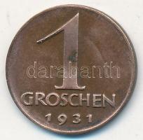 Ausztria 1931. 1gr Br T:2,2- Austria 1931. 1 Groschen Br C:XF,VF