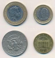 Vegyes Amerikai Egyesült Államok 1973. 1/2$ Cu-Ni "Kennedy" + Németország 2002. 50c + Span...