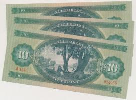 1957. 10Ft (3x) sorszámkövetők T:I-,II