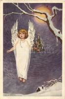 Christmas angel art postcard, Degami No. 101. s: V. Castelli (EK)