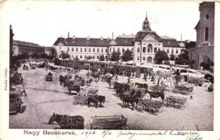 Nagybecskerek, Megyeháza, városi vasút, piac, kiadja Oldal / county hall, urban railway, market (b)
