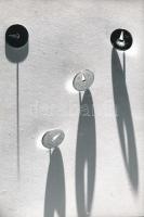 cca 1980 Nagy Sándor: Rajzszeg reklám, feliratozott vintage fotóművészeti alkotás, 22,5x15 cm