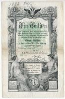 1866. 1G T:III- ragasztott /  Austrian Empire 1866. 1 Gulden C:VG sticked Adamo G97
