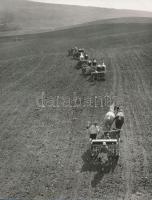 1962 Bajkor József: Tavaszi vetés, feliratozott vintage fotóművészeti alkotás, 24x18 cm