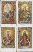 6 db magyar szenteket ábrázoló művészlap / 6 art postcards with Hungarian saints, s: Katainé Helbing Aranka