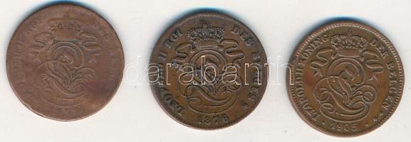 Belgium 1874-1905. 2c Cu (3x) T:2,2-,3 Belgium 1874-1905. 2 Centimes Cu (3x) C:XF,VF,F Krause KM#35.1, KM#36