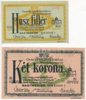 Nagymegyer / Hadifogolytábor 1916. július 1. 20f + 2K mindkettő arab sorozat- és sorszámmal, "M...
