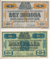 Ostffyasszonyfa / hadifogolytábor 1916. június 1. 20f arab sorozat és sorszámmal, "MS" jel...