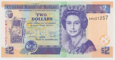 Belize 2014. 2$ T:I,I- Belize 2014. 2 Dollars C:UNC,AU