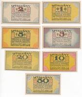 Székesfehérvár 1921. 10f + 20f + 50f + 1K + 2K + 3K + 5K "Légszeszgyár és Vegyiművek Részvénytá...