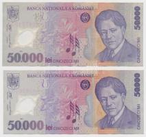 Románia 1945. 5000L + 2001. 50.000L (4x) T:III
Romania 1945. 5000 Lei + 2001. 50.000 Lei (4x) C:F
...