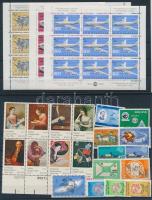 1974-1975 25 stamps + 1 block + 3 mini sheets, 1974-1975 25 klf bélyeg, benne összefüggések + 1 blokk + 3 klf kisív