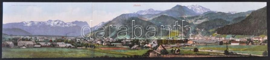 Hallein, general view, panoramacard, Verlag Leopold Brandstatter (r)