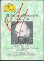 Demis Roussos (1946-2015) görög énekes saját kezű aláírása nyomtatványon, 21x15cm /Original signature of Demis Roussos (1946-2015) Greek singer, 21x15cm