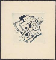 Olmedo Mezzoli (1908-1982): Ex Libris, Adiana Botta. Rézkarc, papír, jelzett a karcon, 6×7 cm