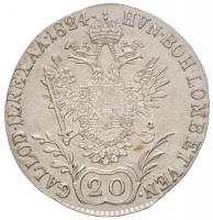 1824E 20kr Ag "I. Ferenc" (6,62g) T:2,2- juszt. / 
Hungary 1824E 20 Kreuzer Ag "Fran...