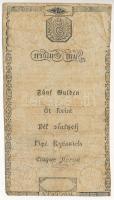 1806. 5G "Bécsi városi bankócédula" vízjellel T:III apró lyuk /
Habsburg Monarchy 1806. 5...