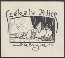 Bér Dezső (1875-1924):  Ex libris Székely Alice. Klisé, papír, jelzett a klisén, 7×8 cm