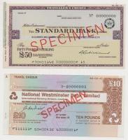 3db-os vegyes utazási csekk és csekk tétel, közte DN "Dresdner Bank" kitöltetlen csekkje +...