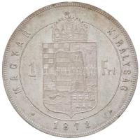 1872KB 1Ft Ag "Ferenc József / Középcímer" Körmöcbánya (12,3g) T:2 kis ph. / 
Hungary 187...