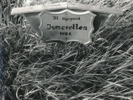 cca 1980 Jenei Péter: Ismeretlen (Esztergomi köztemető), feliratozott vintage fotóművészeti alkotás, 18x24 cm