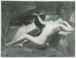 cca 1927 Angelo (1894-1974): Kubista akt, későbbi másolat az eredeti képről, 12x16 cm