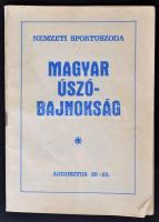 1970 Magyar úszóbajnokság programfüzet, benne kézírásos bejegyzésekkel