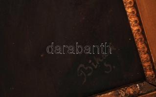 Bihari jelzéssel: Férfi portré. Olaj, falemez, sérült, keretben,  46×33 cm