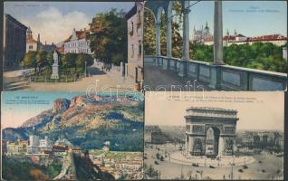 18 db RÉGI külföldi városképes lap, vegyes minőségben; több cseh és francia / 18 pre-1945 European town-view postcards, mixed quality; with some French and Czech