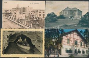 12 db RÉGI magyar és történelmi magyar városképes lap, vegyes minőségben / 12 pre-1945 Hungarian and historical Hungarian town-view postcards, mixed quality