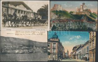 10 db RÉGI magyar és történelmi magyar városképes lap, vegyes minőségben / 10 pre-1945 Hungarian and historical Hungarian town-view postcards, mixed quality