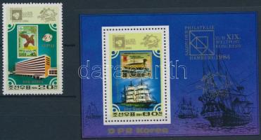 Hamburg UPU Congress stamp + block, Hamburgi UPU kongresszus bélyeg + blokk