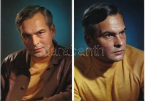 cca 1972 Latinovits Zoltán (1931-1976) színész 2 db portréja, korabeli vintage negatívról mai nagyítás, 18x13 cm