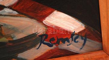 Remsey jelzéssel: Pincérnő. Olaj, falemez, keretben, 78×67 cm