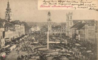 Besztercebánya, Banska Bystrica; piac a Fő téren / market, main square
