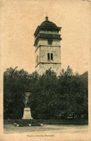 Rozsnyó, Roznava; Rákóczi őrtorony, Kossuth szobor / watchtower, statue (EB)