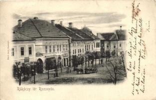 Rozsnyó, Roznava; Rákóczi tér, Falvi Jenő üzlete; kiadja Falvi Jenő / square, shop (EK)