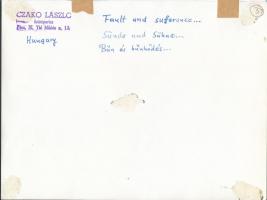 cca 1970 Czakó László: Bűn és bűnhődés, pecséttel jelzett vintage fotóművészeti alkotás, két fotó eg...