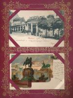 Érintetlen képeslap gyűjtemény 400 férőhelyes albumban az 1900-as évek elejéről, főleg magyar és külföldi városképek, hozzá külön fotók, fotólapok, néhány későbbi lap. Szép, változatos anyag!