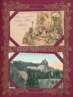 Érintetlen képeslap gyűjtemény 400 férőhelyes albumban az 1900-as évek elejéről, főleg magyar és kül...