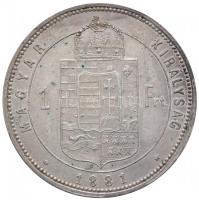1881KB 1Ft Ag "Ferenc József / Középcímer" Körmöcbánya (12,3g) T:2 / 
Hungary 1881KB 1 Fo...