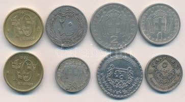 Vegyes: Oszmán Birodalom 1913. 20p Ni + Szíria 1948. 10p Cu-Ni + Görögország 1954-1962. 50l-2D Cu-Ni...
