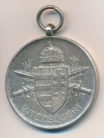 1939. "Magyar Kis Ezüst Vitézségi Érem" ezüstözött Br kitüntetés peremen "BRONZ"...