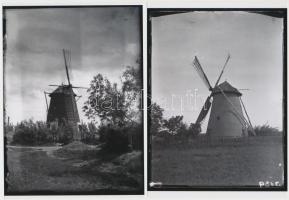 cca 1930 Szélmalmok az Alföldön, Kerny István (1879-1963) hagyatékában levő 5 db vintage negatív modern nagyítása, 18x13 cm