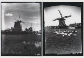 cca 1930 Szélmalmok az Alföldön, Kerny István (1879-1963) hagyatékában levő 5 db vintage negatív mod...