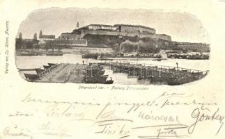 1899 Újvidék, Novi Sad; Péterváradi vár, ponton híd, Verlag von Ig. Urban / fortress, pontoon bridge (Rb)